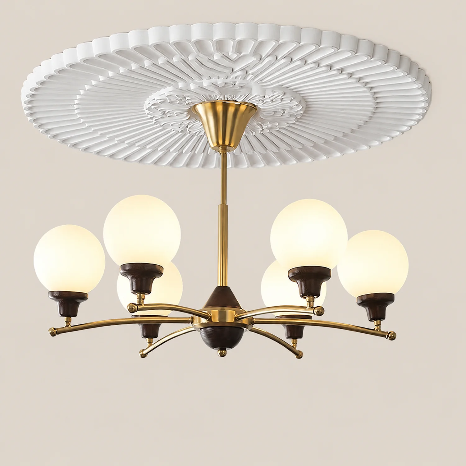 Walnut Glass Ball Chandelier - Lumpaz