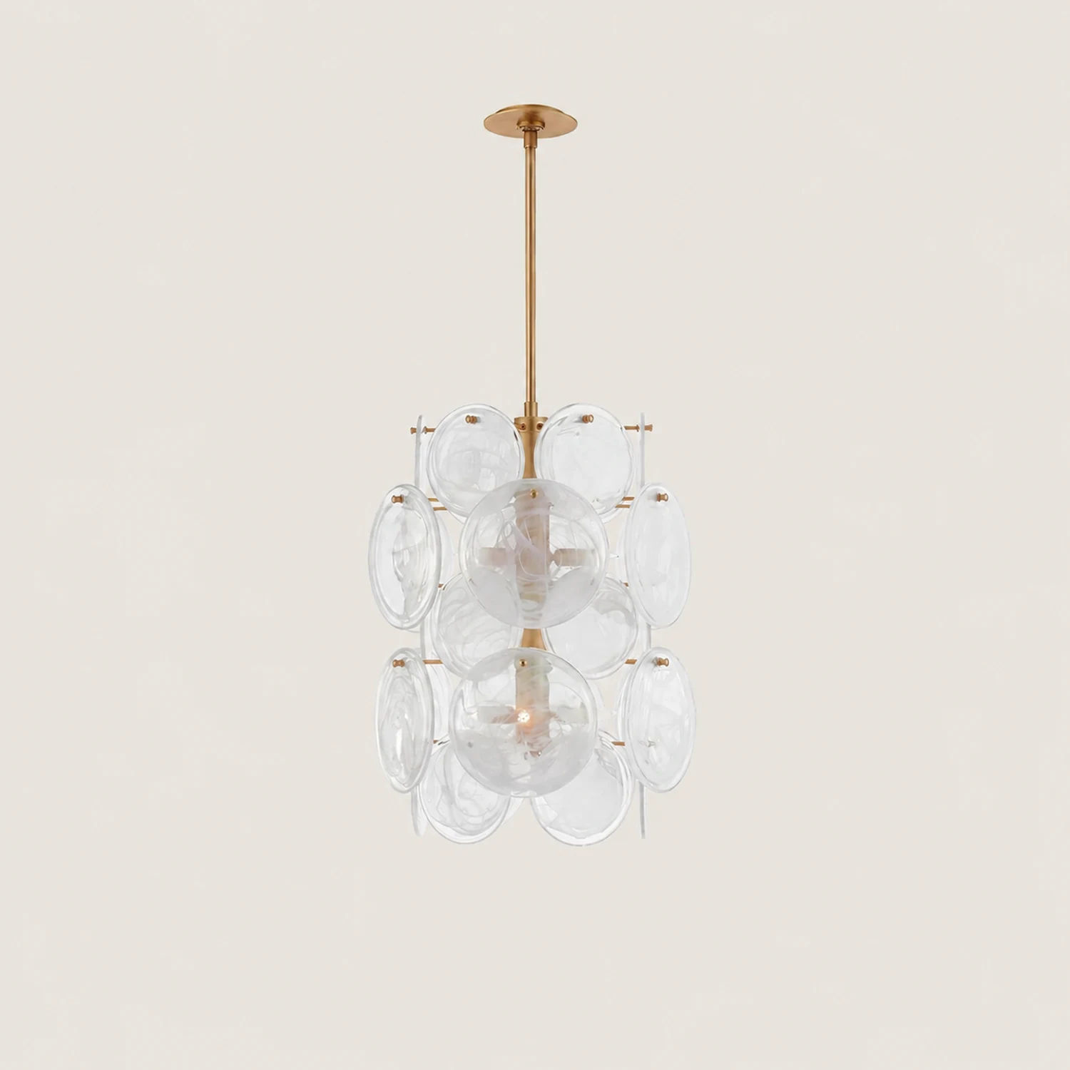 Brass Discs Cascading Chandelier - Lumpaz