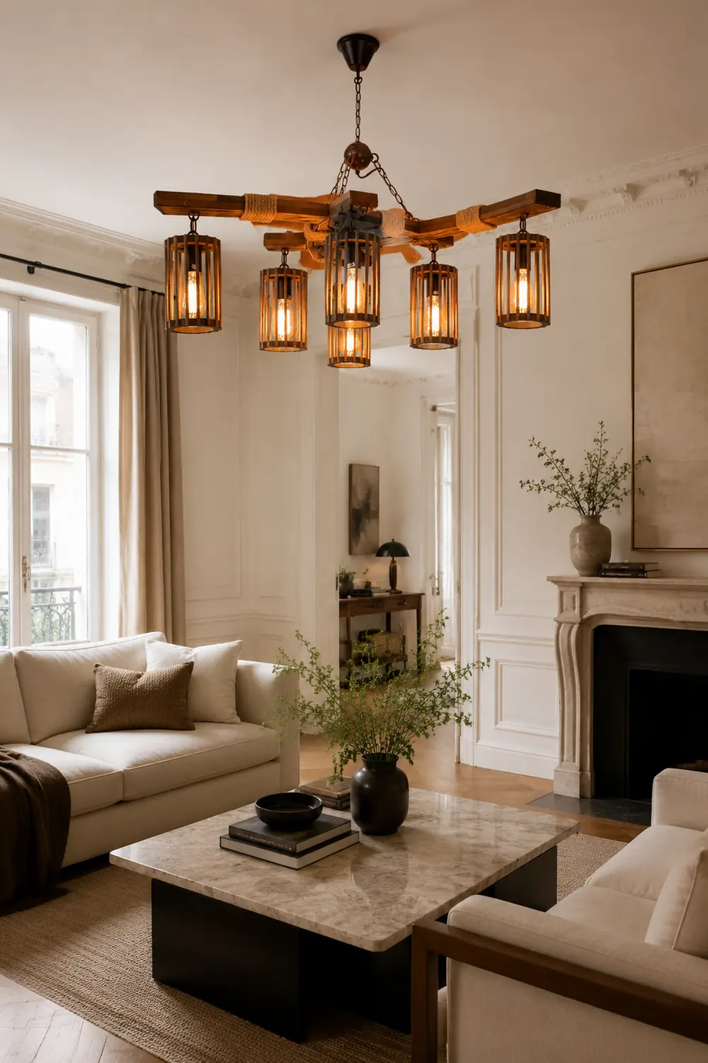 Retro Solid Wood Chandelier - Lumpaz