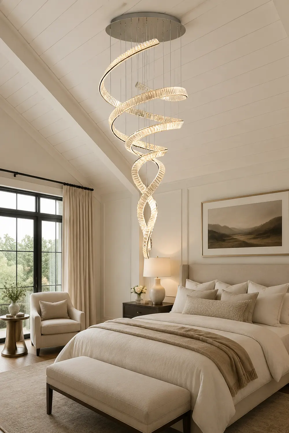 Long Spiral Crystal Chandelier - Lumpaz