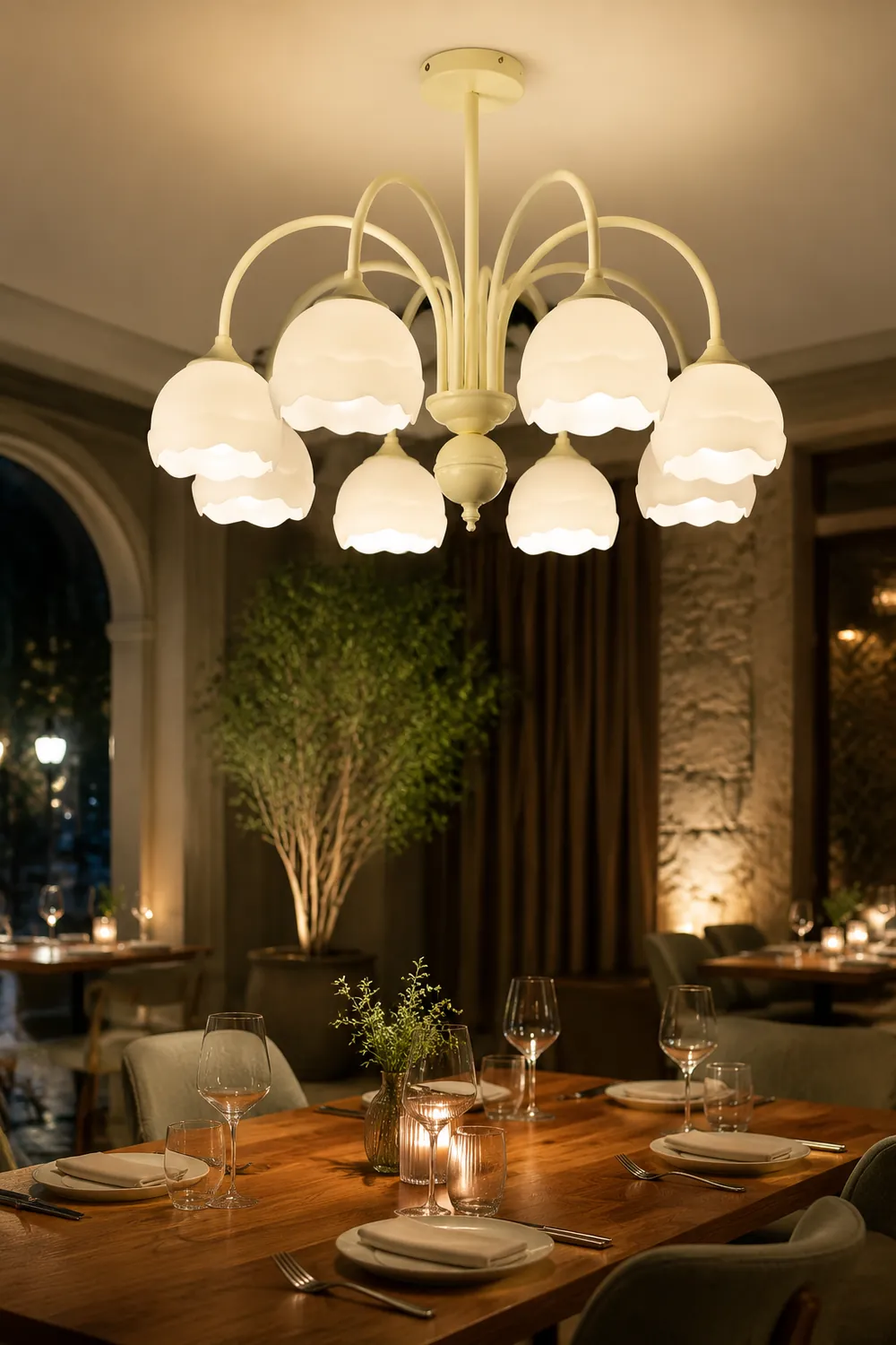 Creamy Glass  Chandelier - Lumpaz