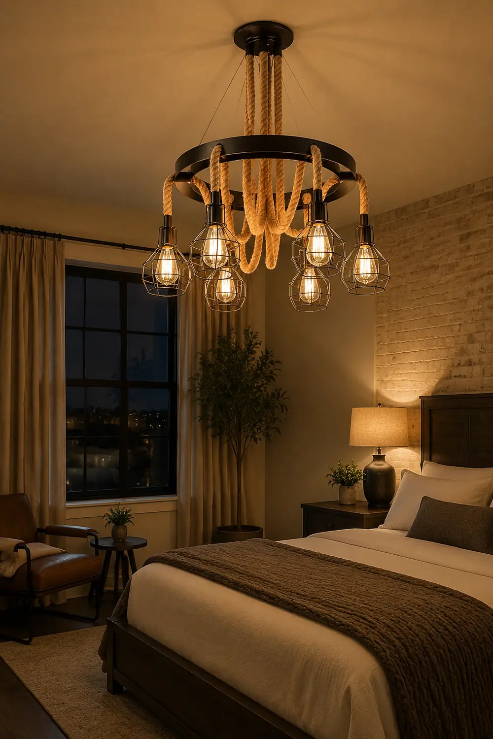 Hemp Rope Industrial Starfall Chandelier - Lumpaz