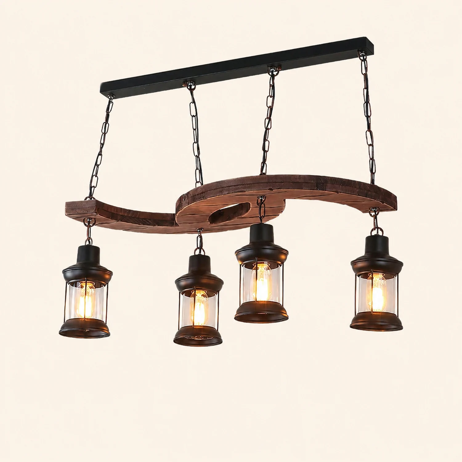 Retro Boat Wood Chandelier - Lumpaz