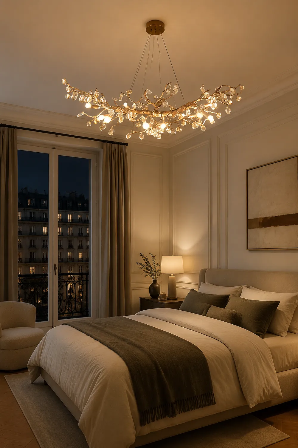 Stone Crystal Brass Chandelier - Lumpaz