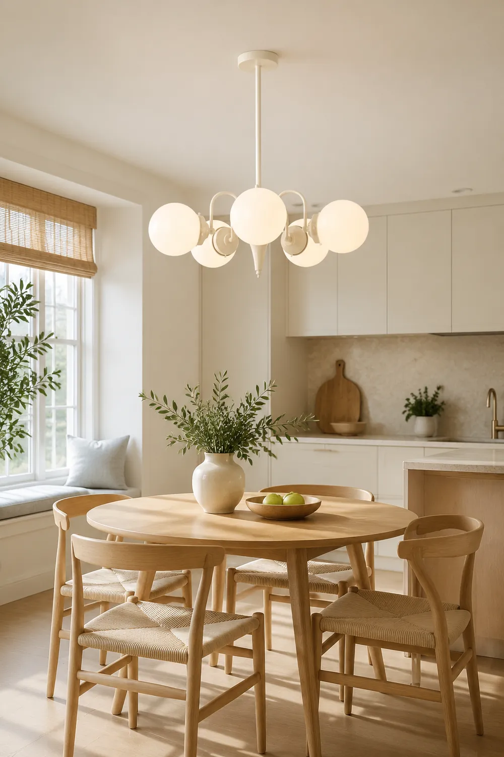 Cream Glass Ball Chandelier - Lumpaz