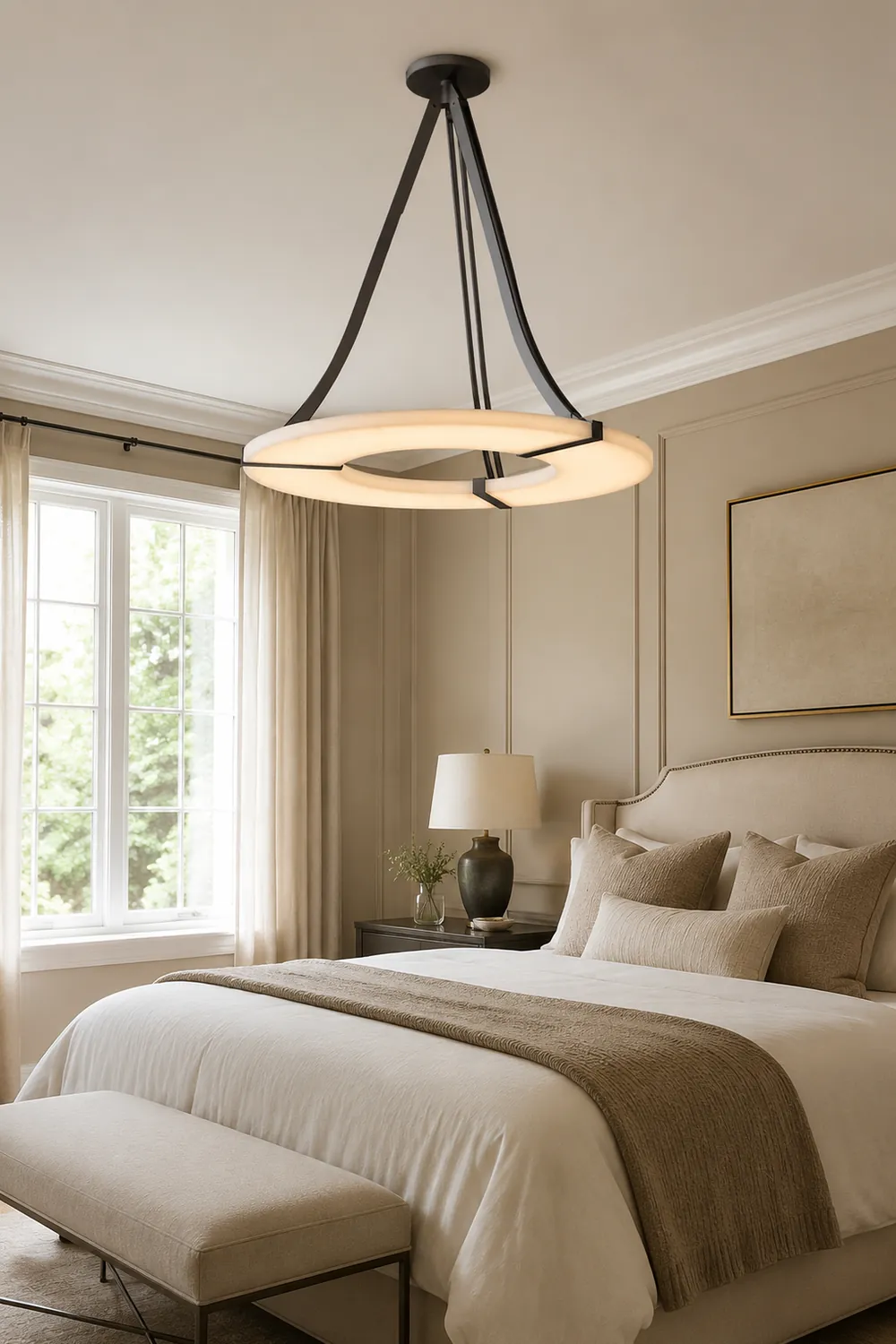 Alabaster Halo Pendant Light - Lumpaz