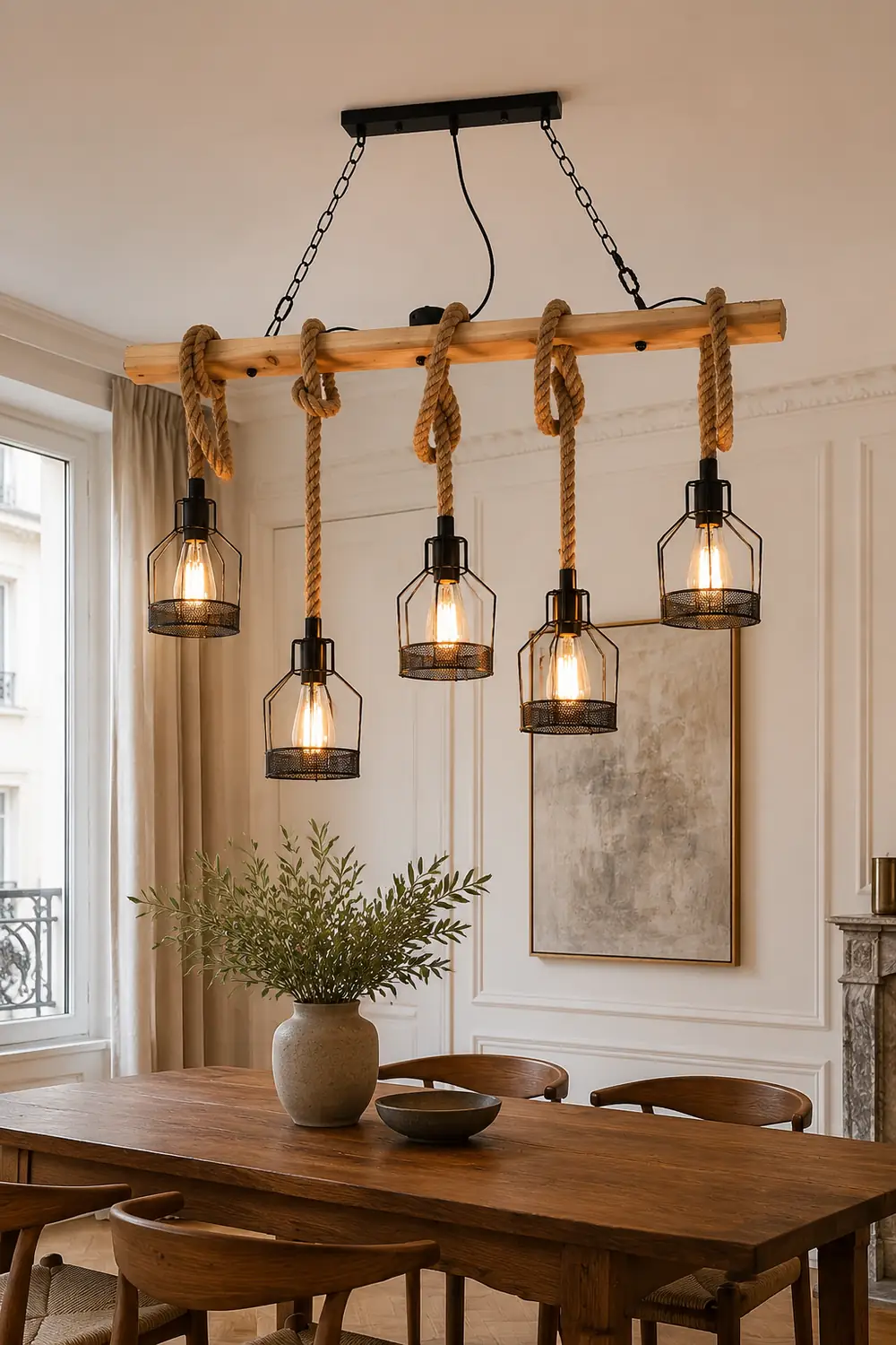 Hemp Rope Industrial Grenade Chandelier - Lumpaz