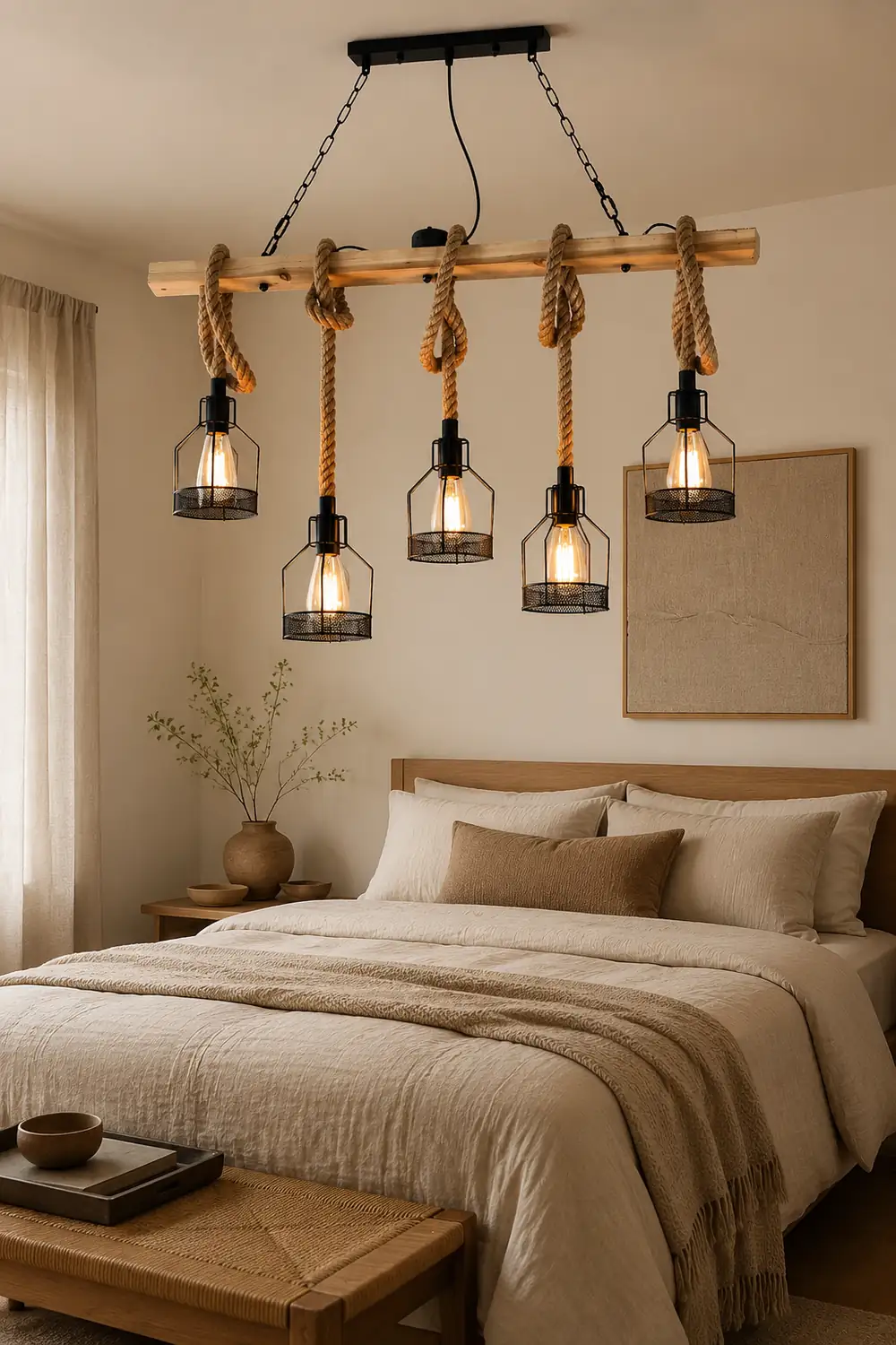 Hemp Rope Industrial Grenade Chandelier - Lumpaz
