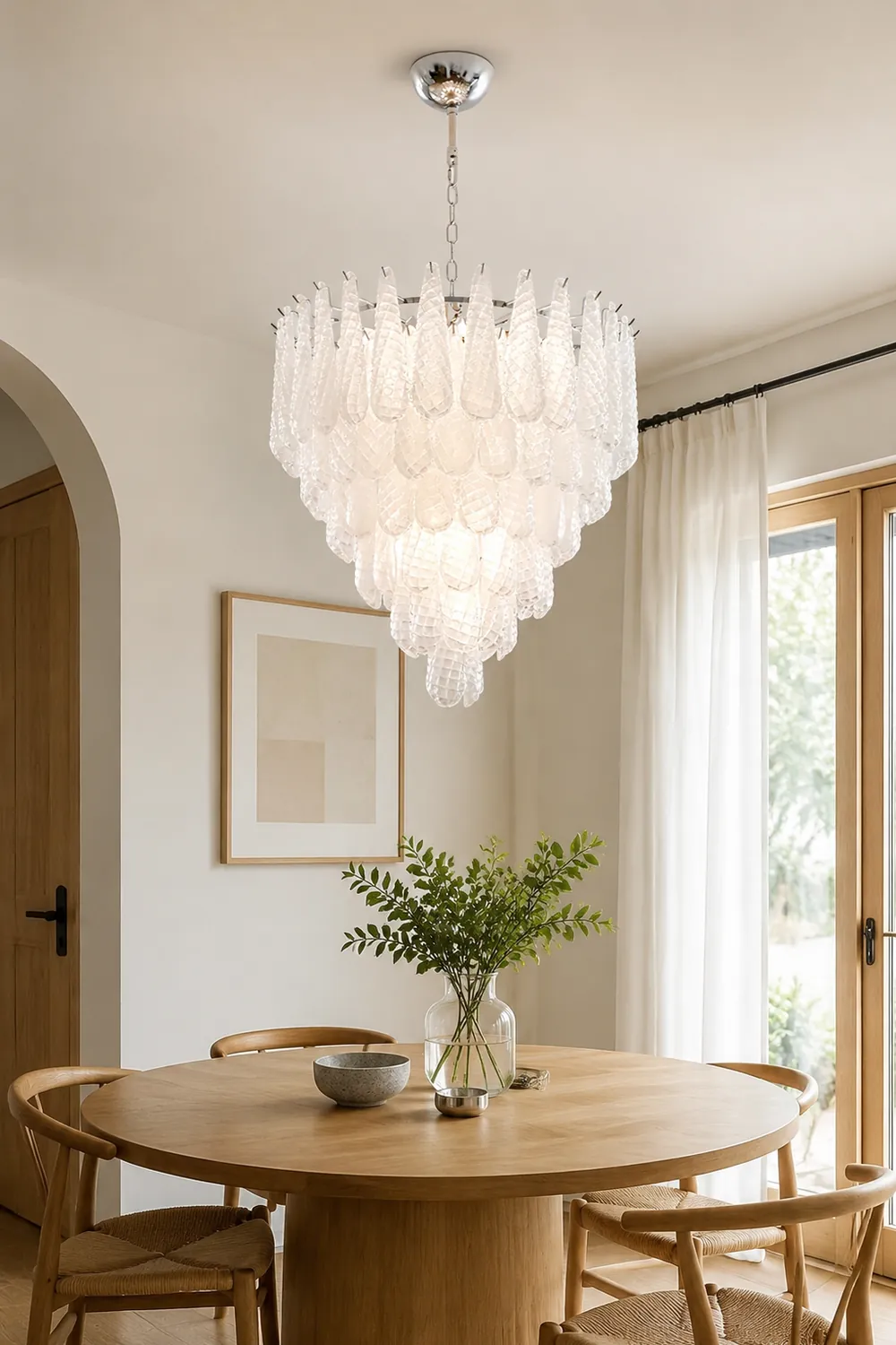 Grid Glass Waterfall Chandelier - Lumpaz
