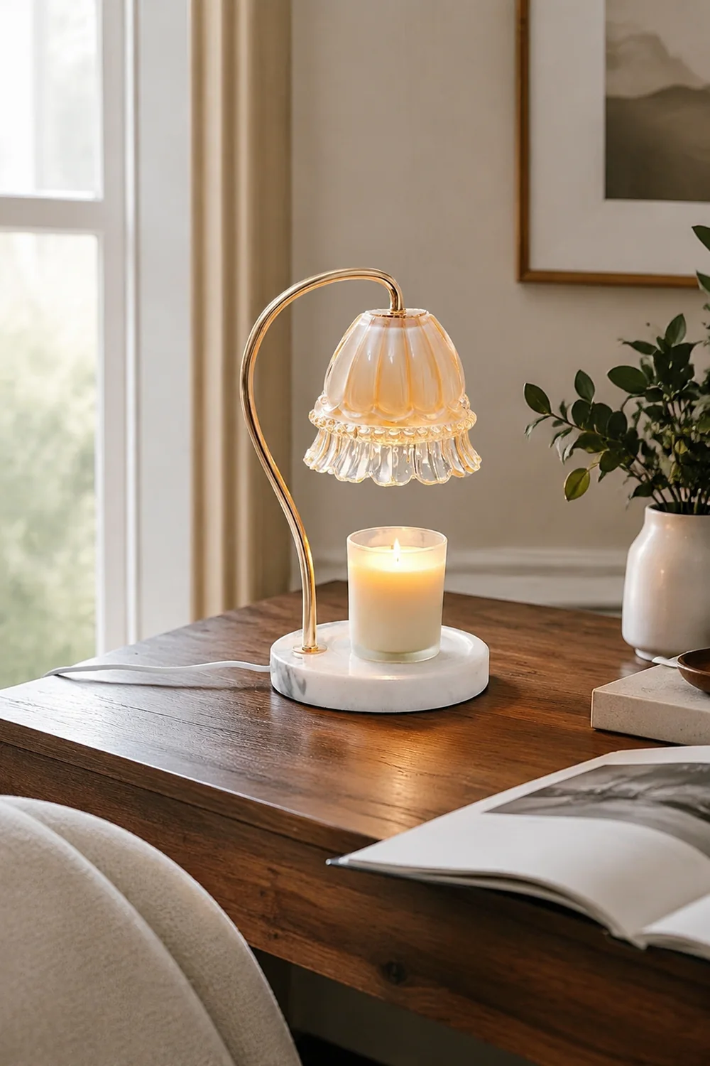 Lily Marble Warmer Table Lamp - Lumpaz