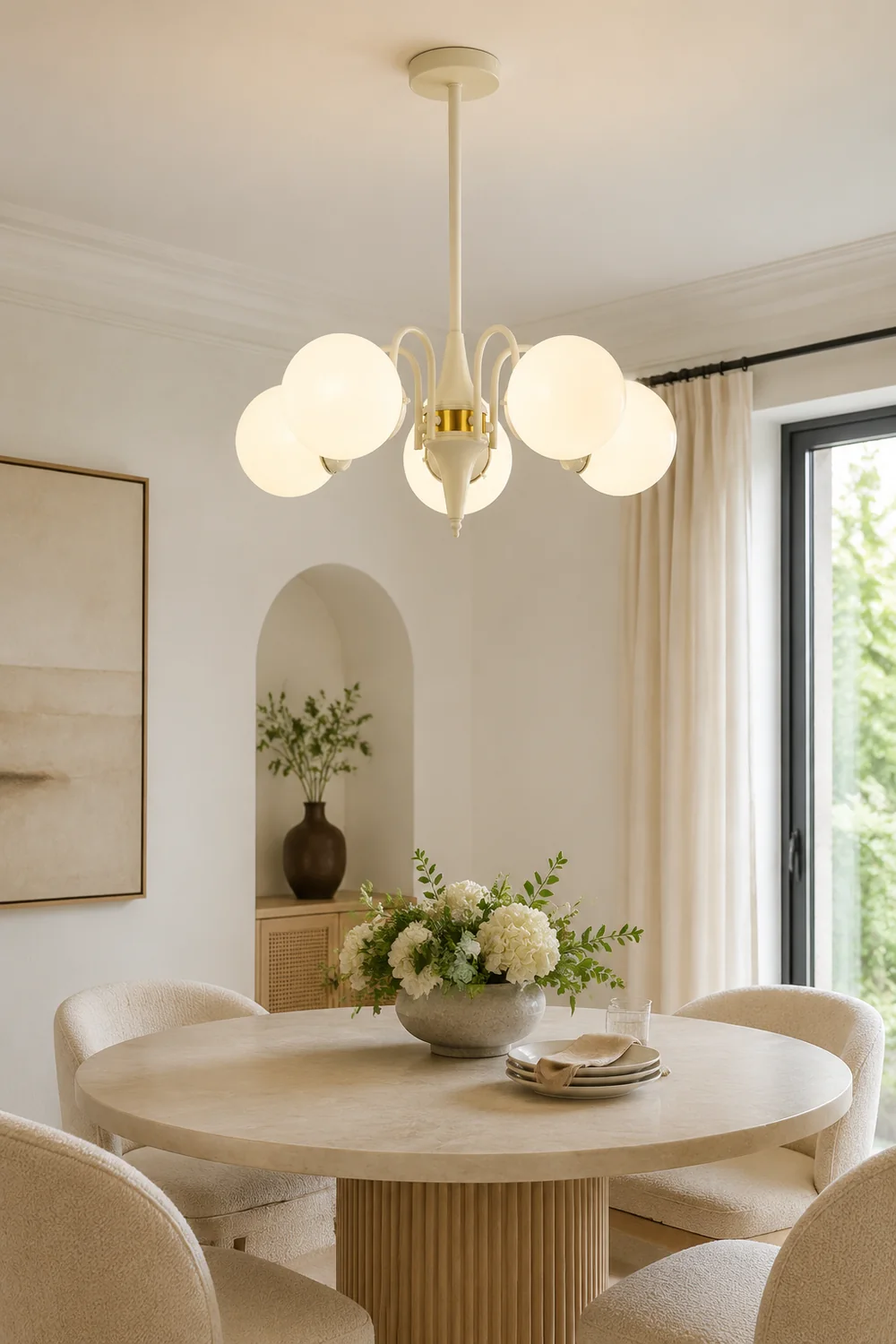 Cream Ball Chandelier - Lumpaz