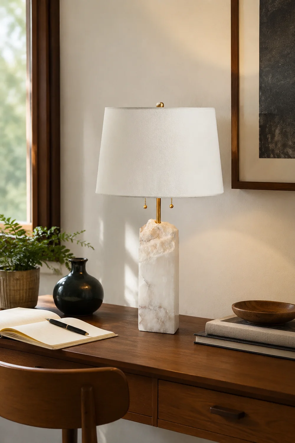 Raw Alabaster Table Lamp - Lumpaz