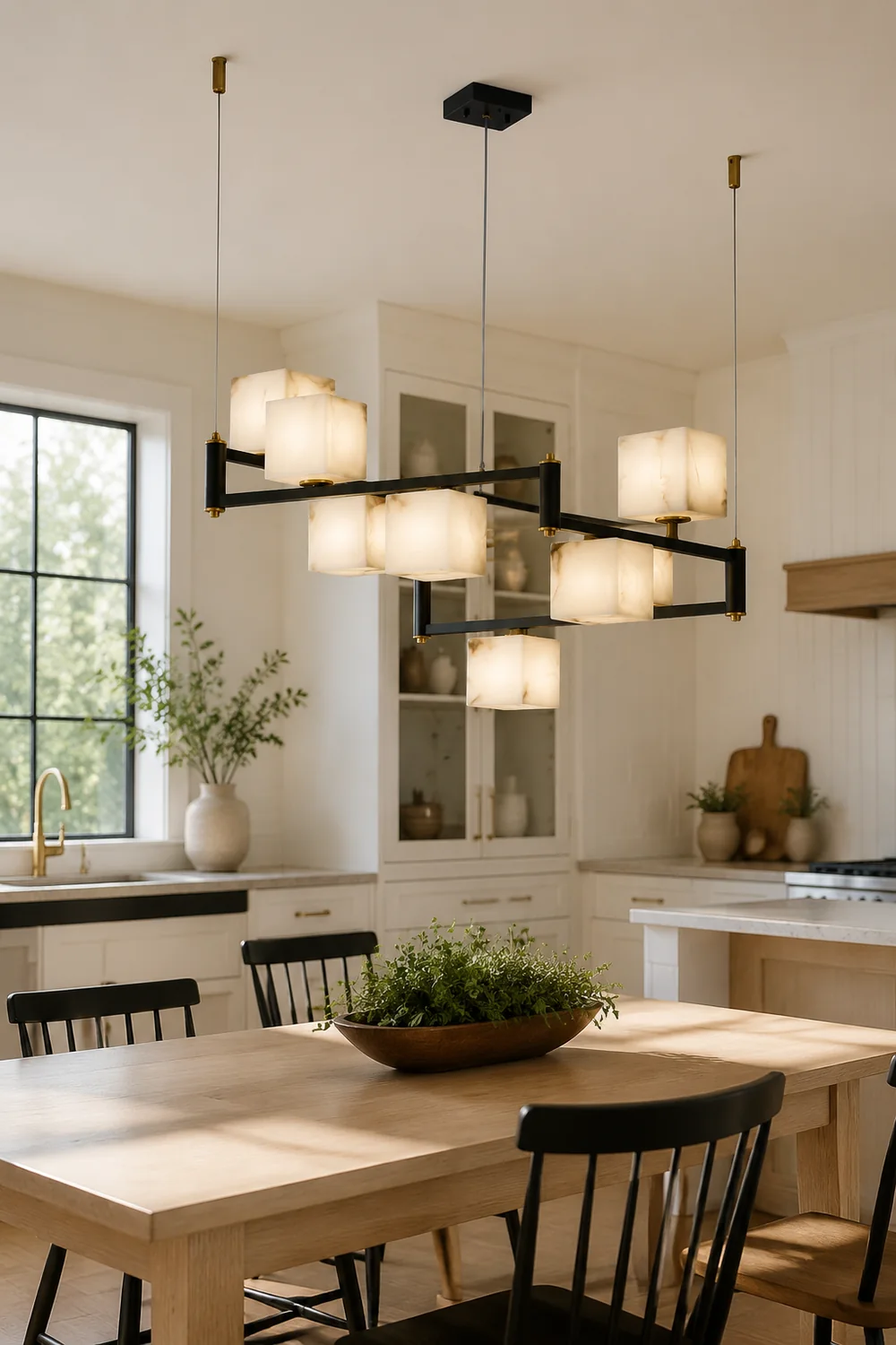 Alabaster Square Box Chandelier - Lumpaz