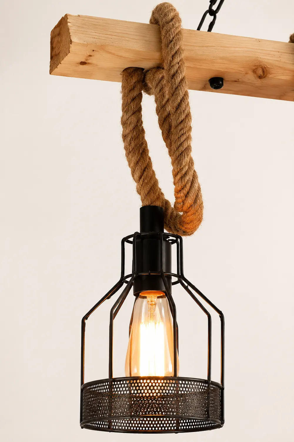 Hemp Rope Industrial Grenade Chandelier - Lumpaz