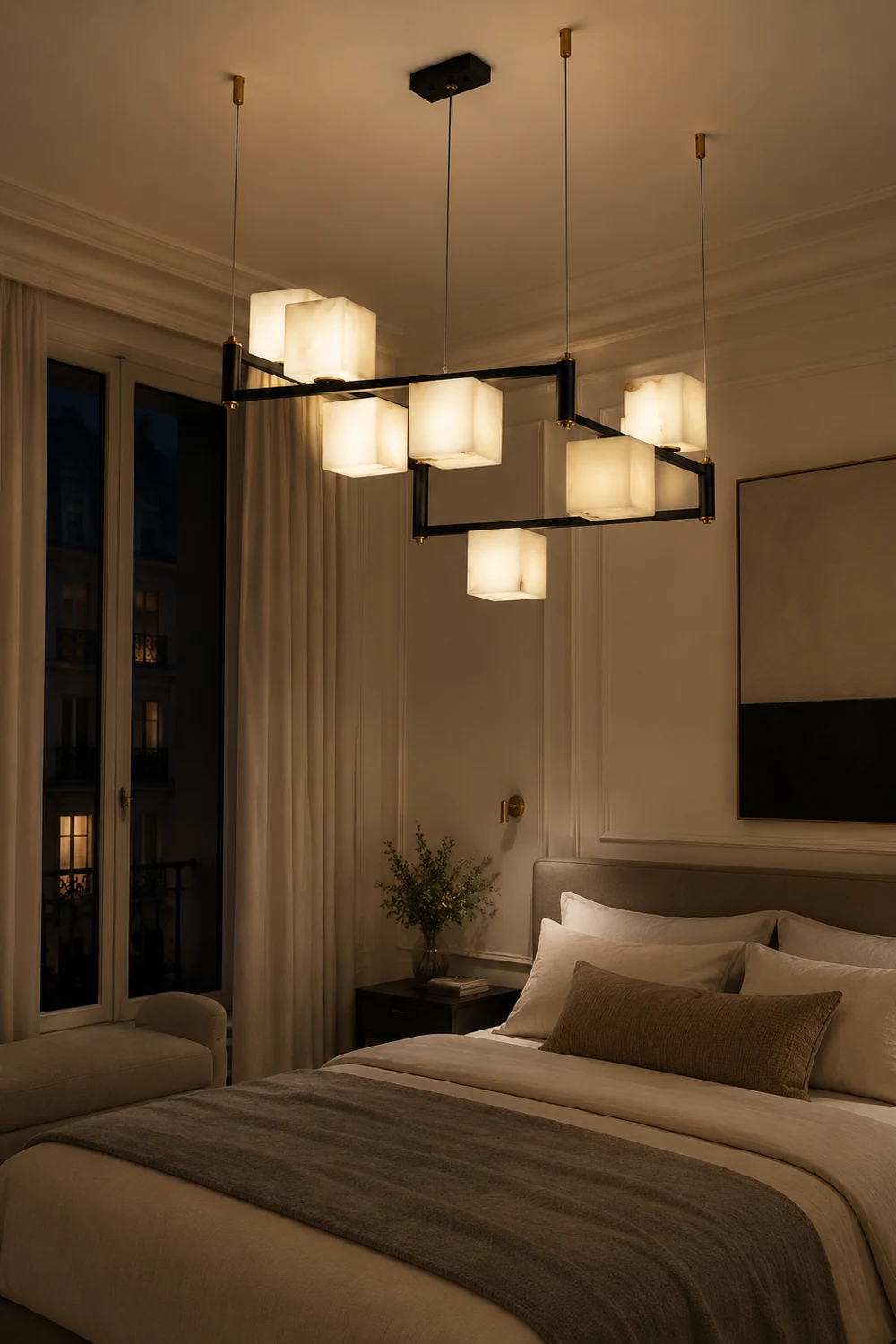Alabaster Square Box Chandelier - Lumpaz