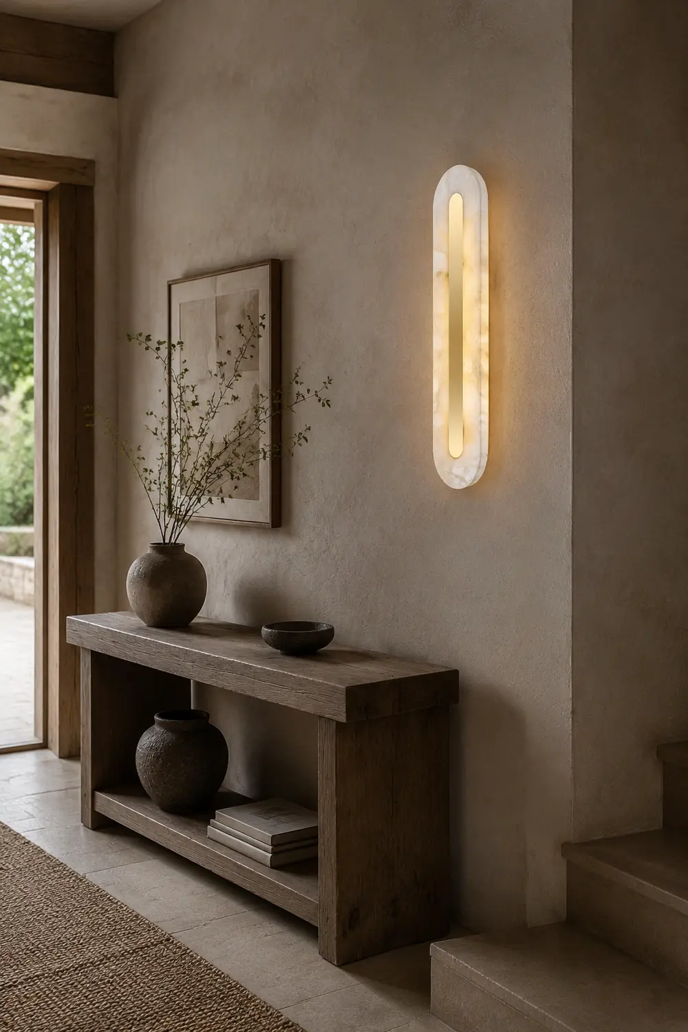 Alabaster Rounded Wall Light - Lumpaz