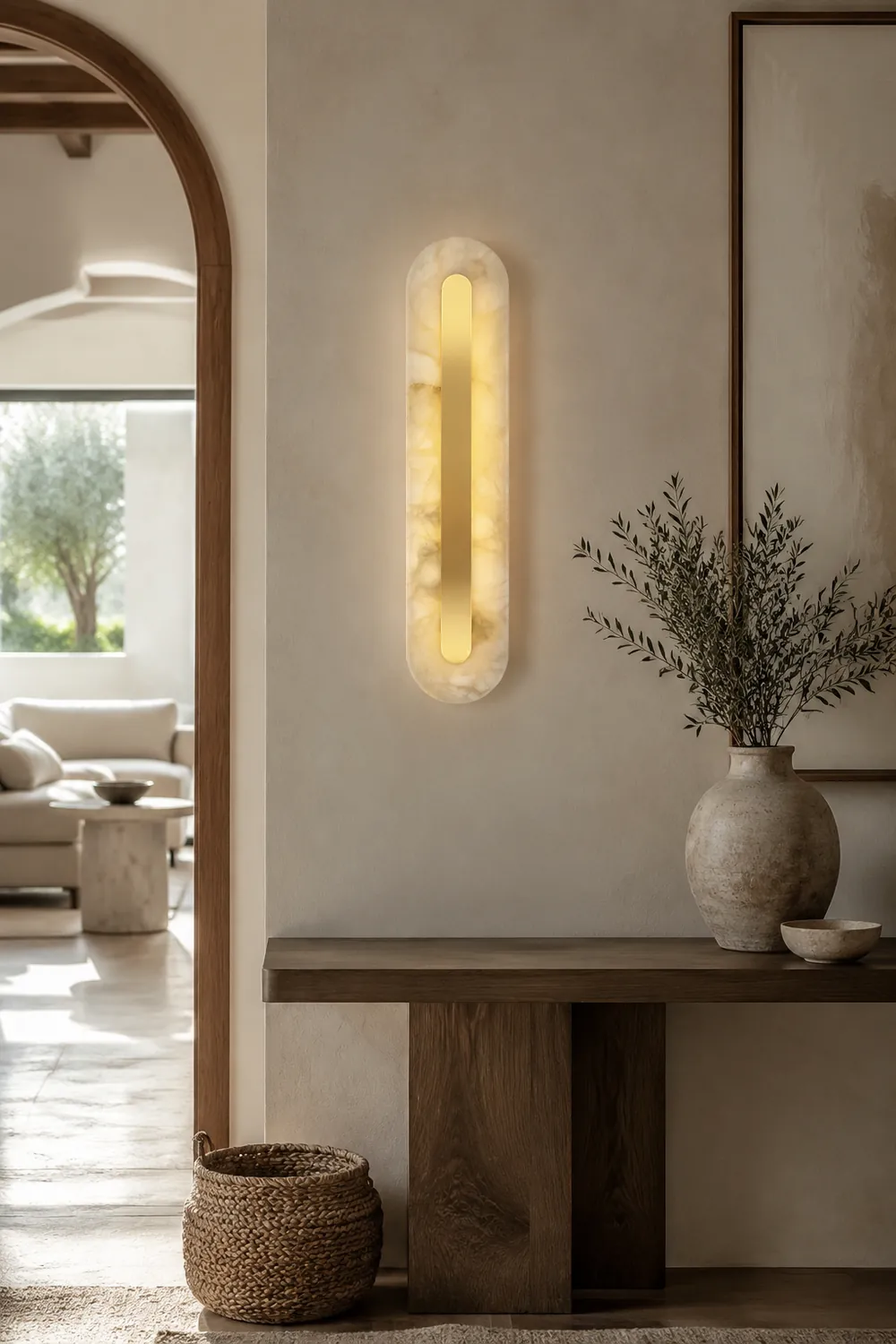 Alabaster Rounded Wall Light - Lumpaz
