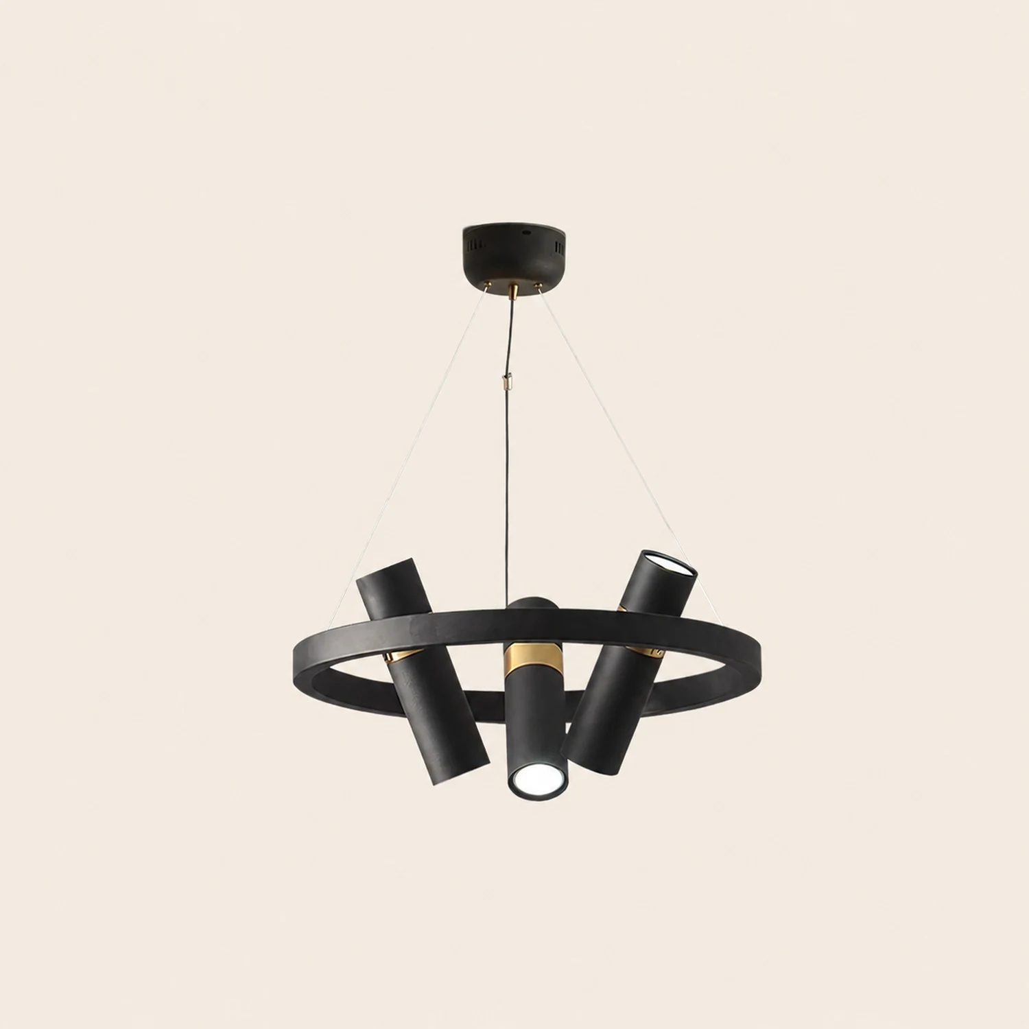 Black Mutil Pipe Chandelier - Lumpaz