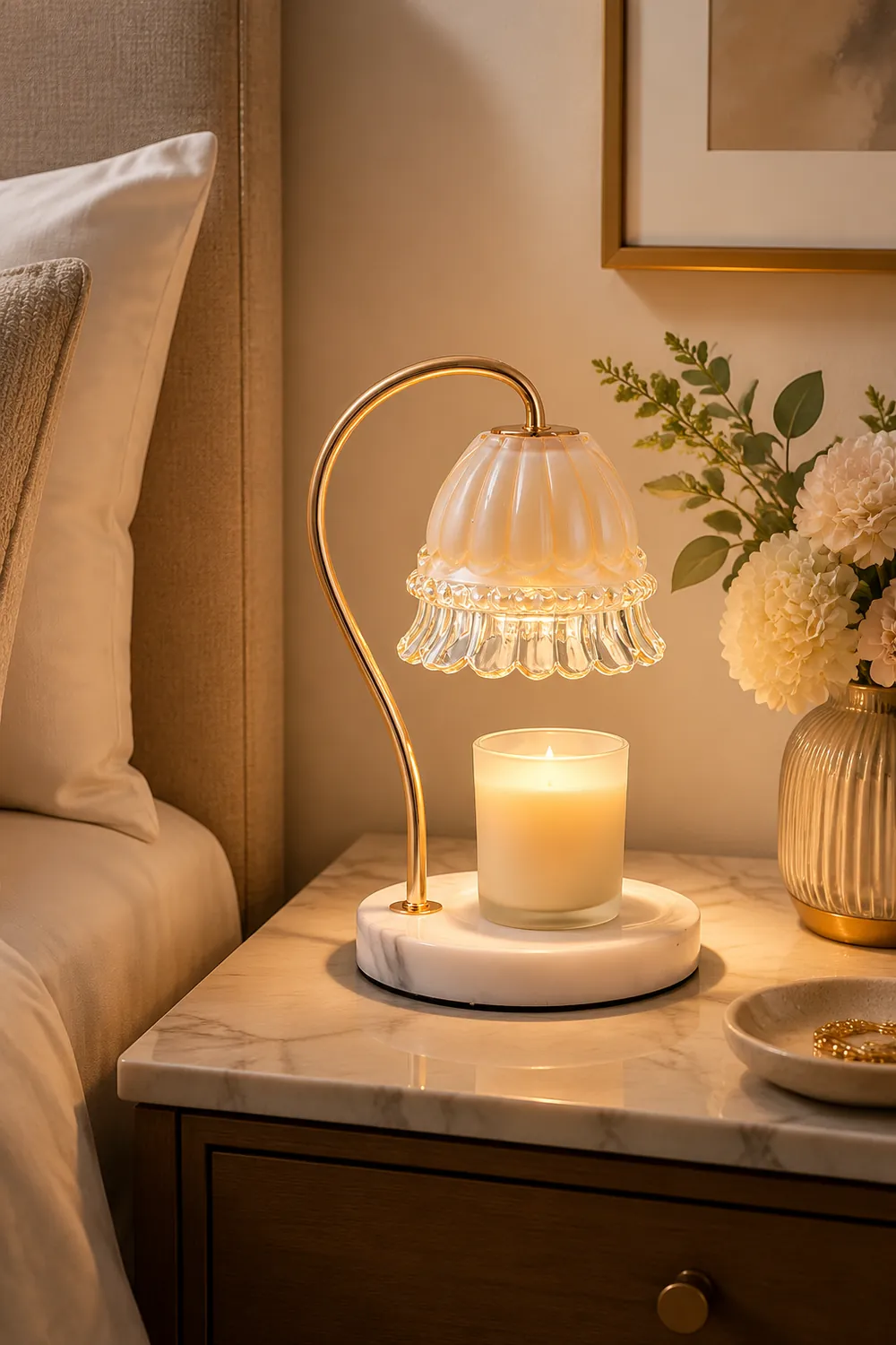 Lily Marble Warmer Table Lamp - Lumpaz