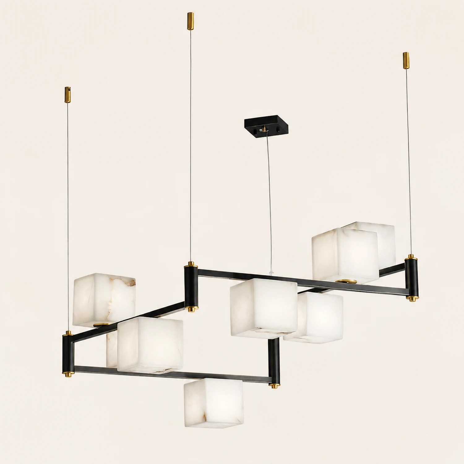Alabaster Square Box Chandelier - Lumpaz