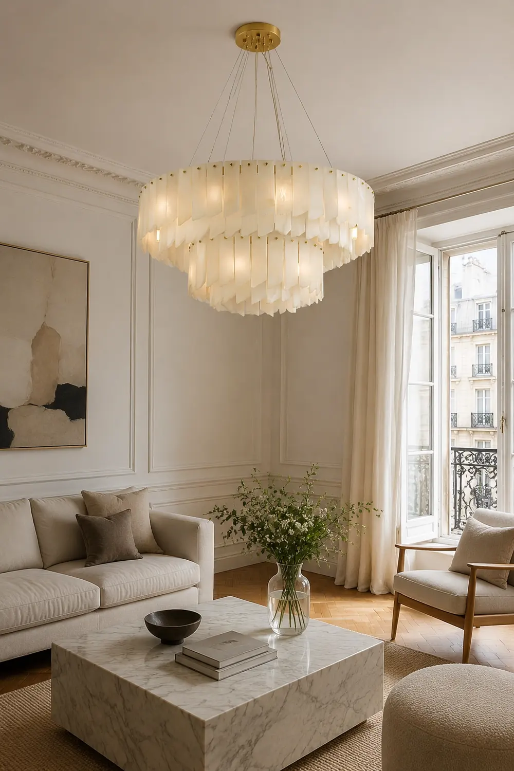 Alabaster Cascade Tiered Chandelier - Lumpaz