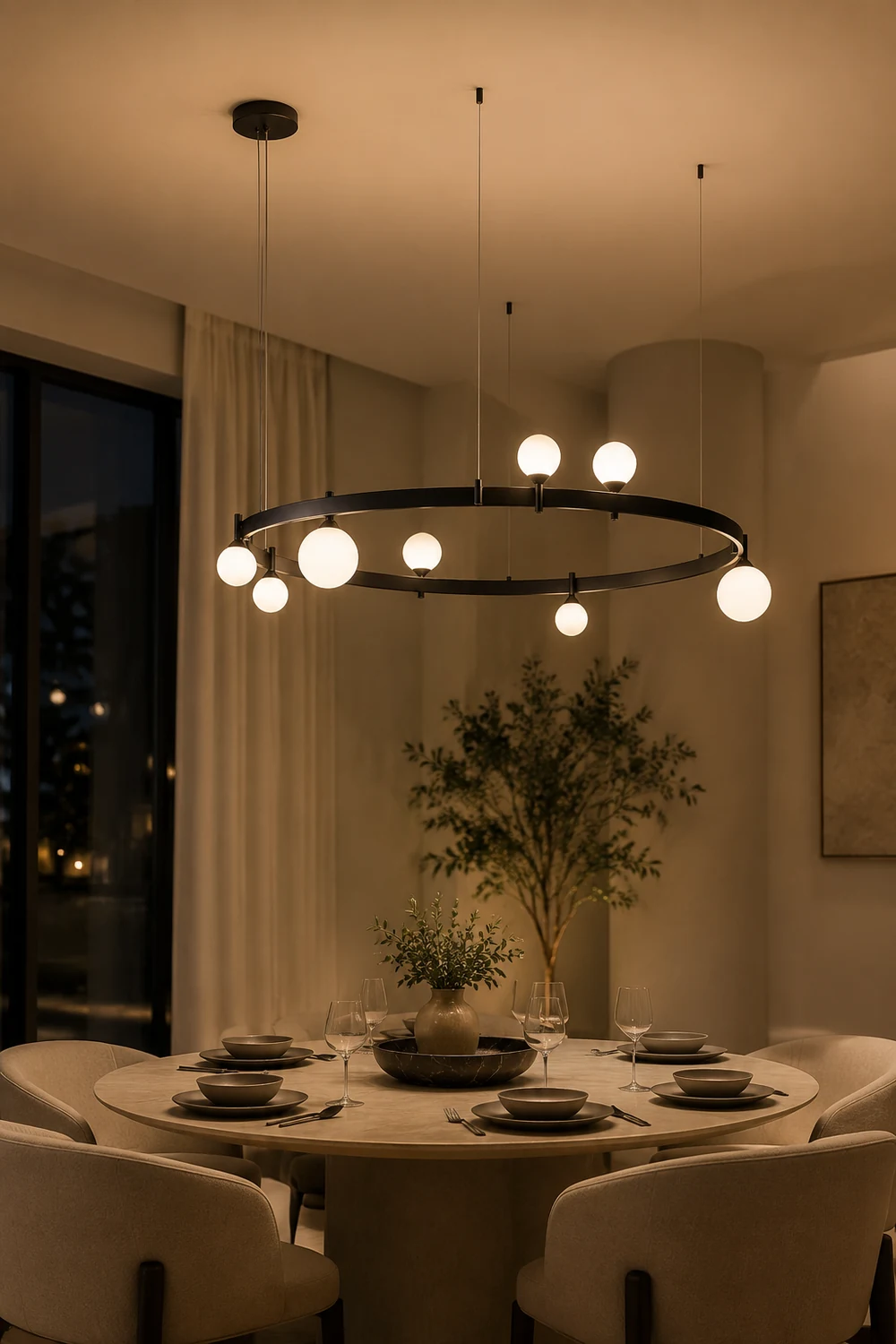 Pomi Round Chandelier - Lumpaz