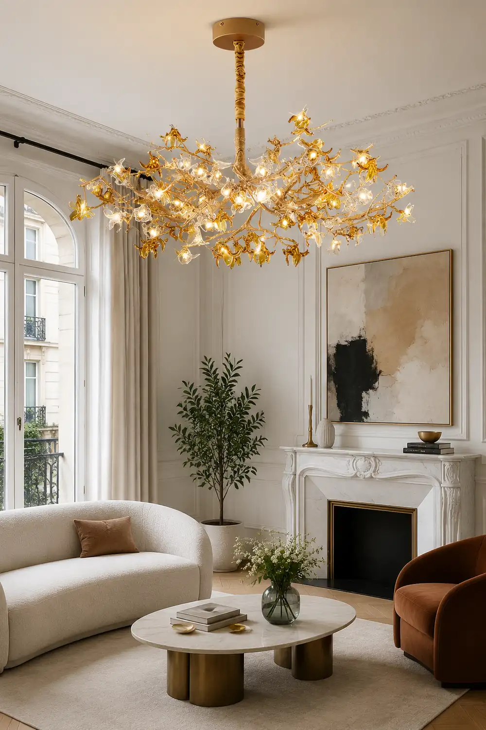 Aosta Brass Branch Chandelier - Lumpaz