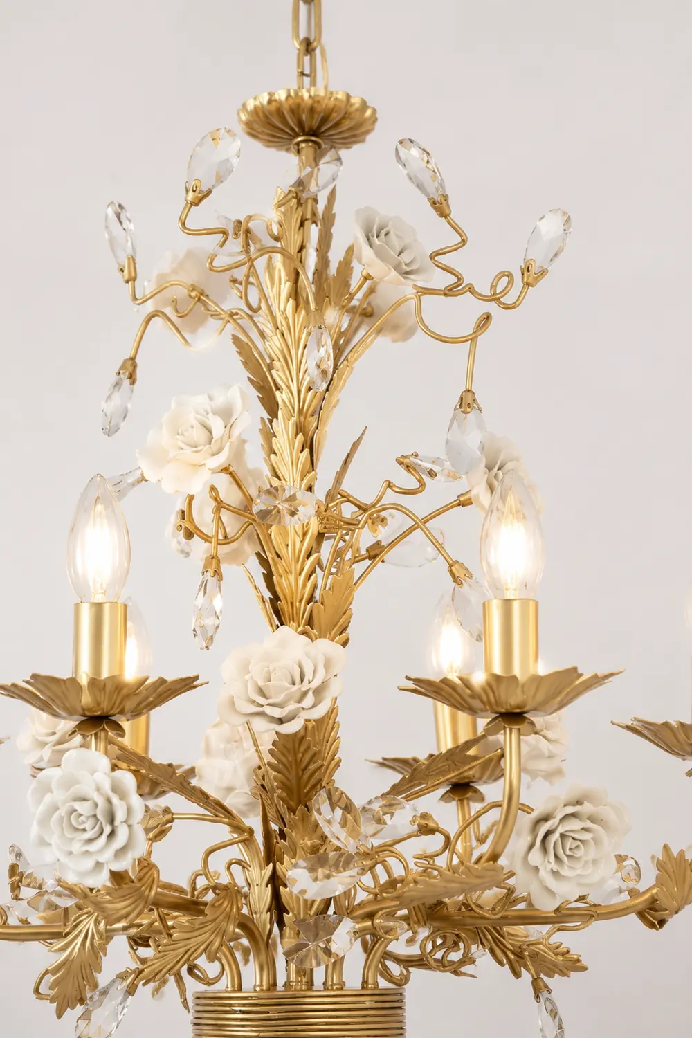 White Rose Crystal Chandelier - Lumpaz