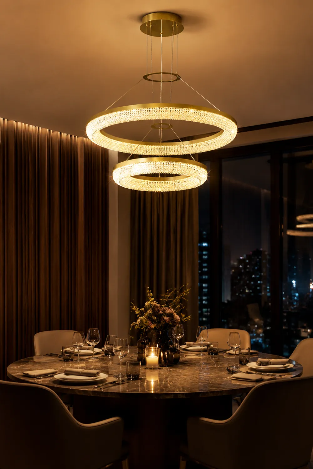 Round Ring Crystal Chandeliers - Lumpaz
