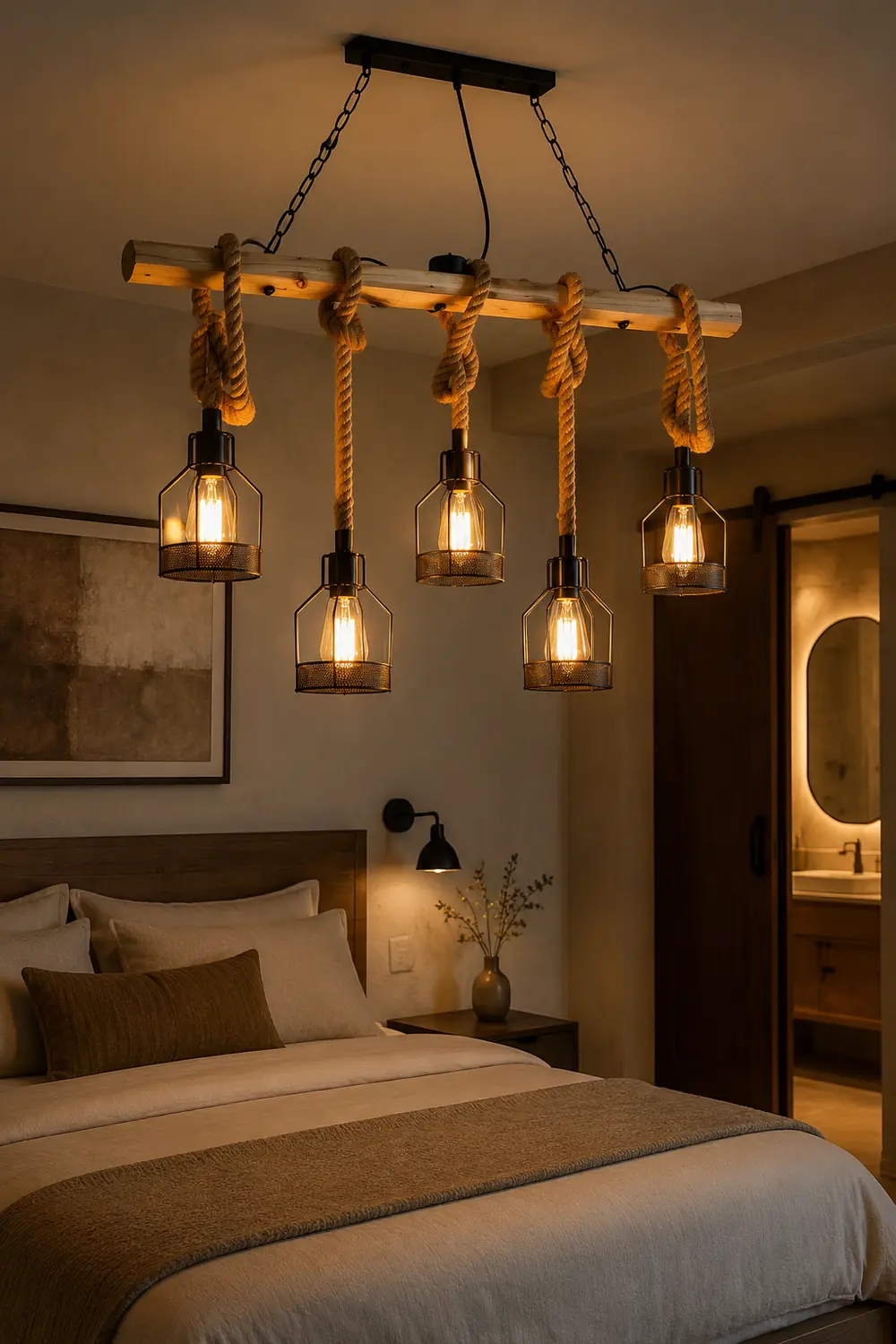 Hemp Rope Industrial Grenade Chandelier - Lumpaz