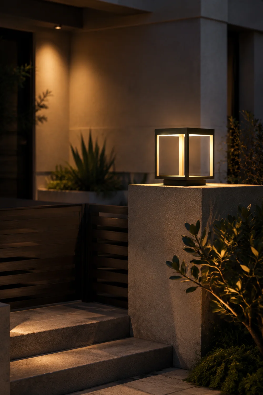 Square Frame Fence Post Garden Light - Lumpaz