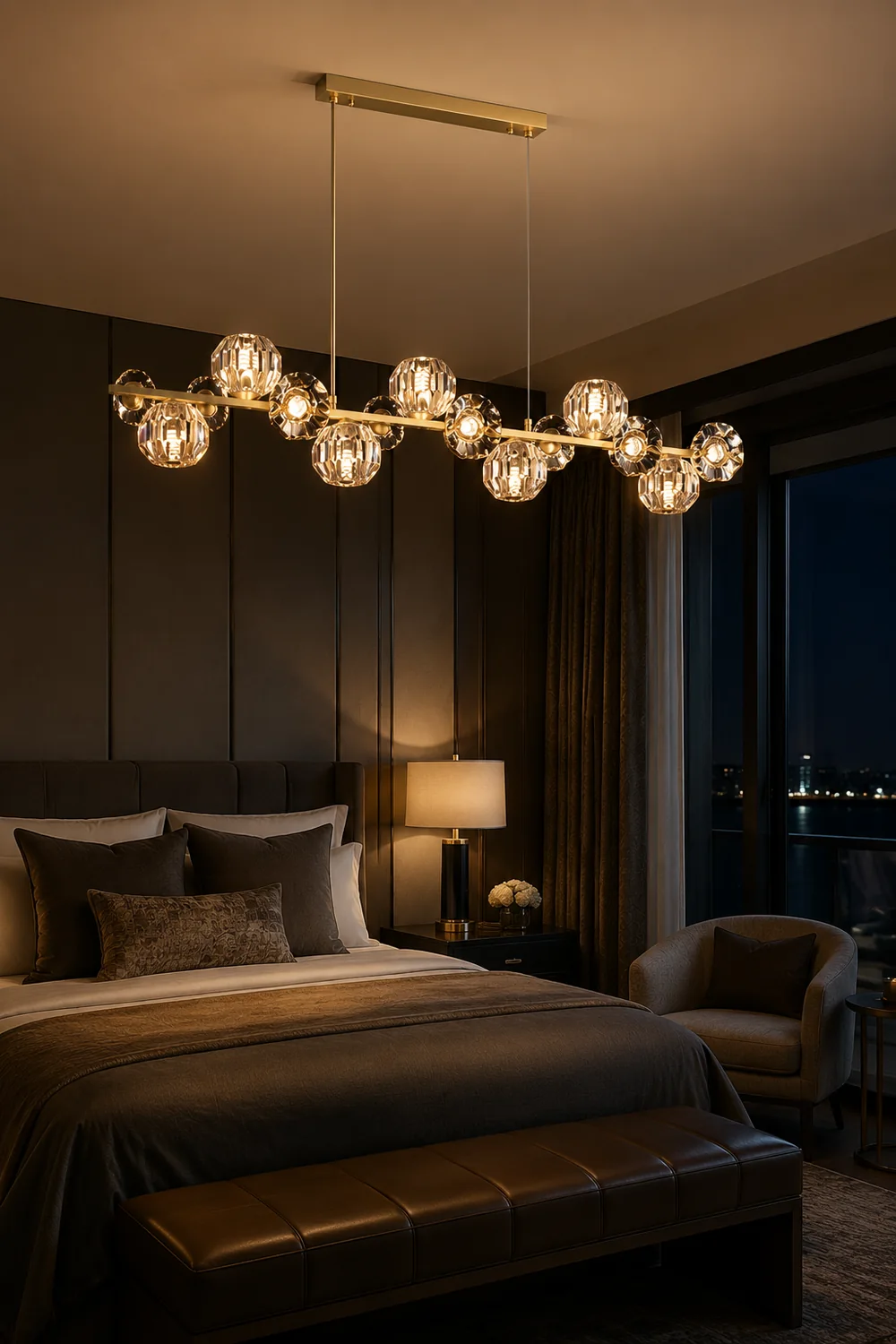 Crystal Glass Ball Chandelier - Lumpaz