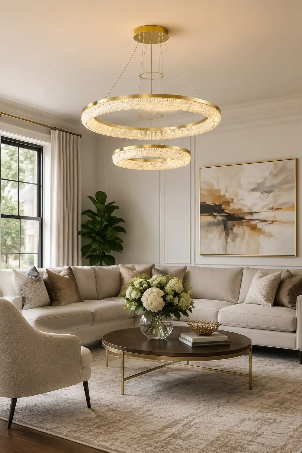 Round Ring Crystal Chandeliers - Lumpaz