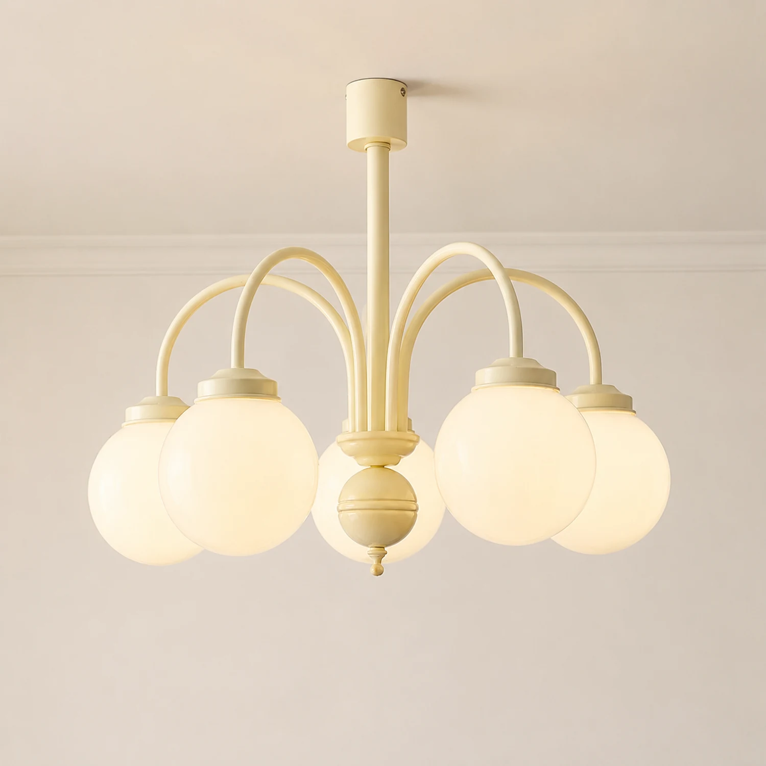 Cream Glass Sphere Chandelier - Lumpaz