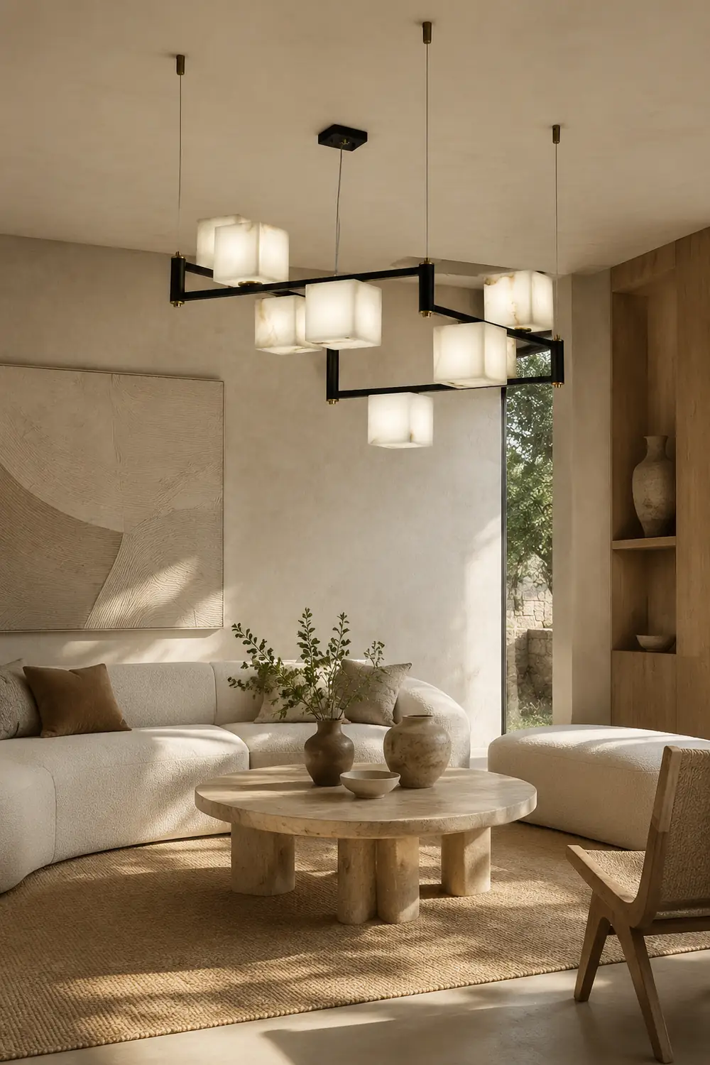 Alabaster Square Box Chandelier - Lumpaz