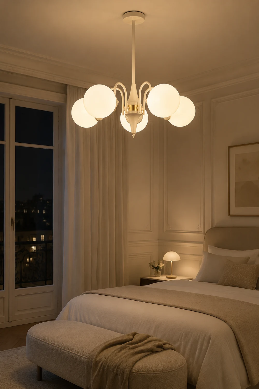 Cream Ball Chandelier - Lumpaz