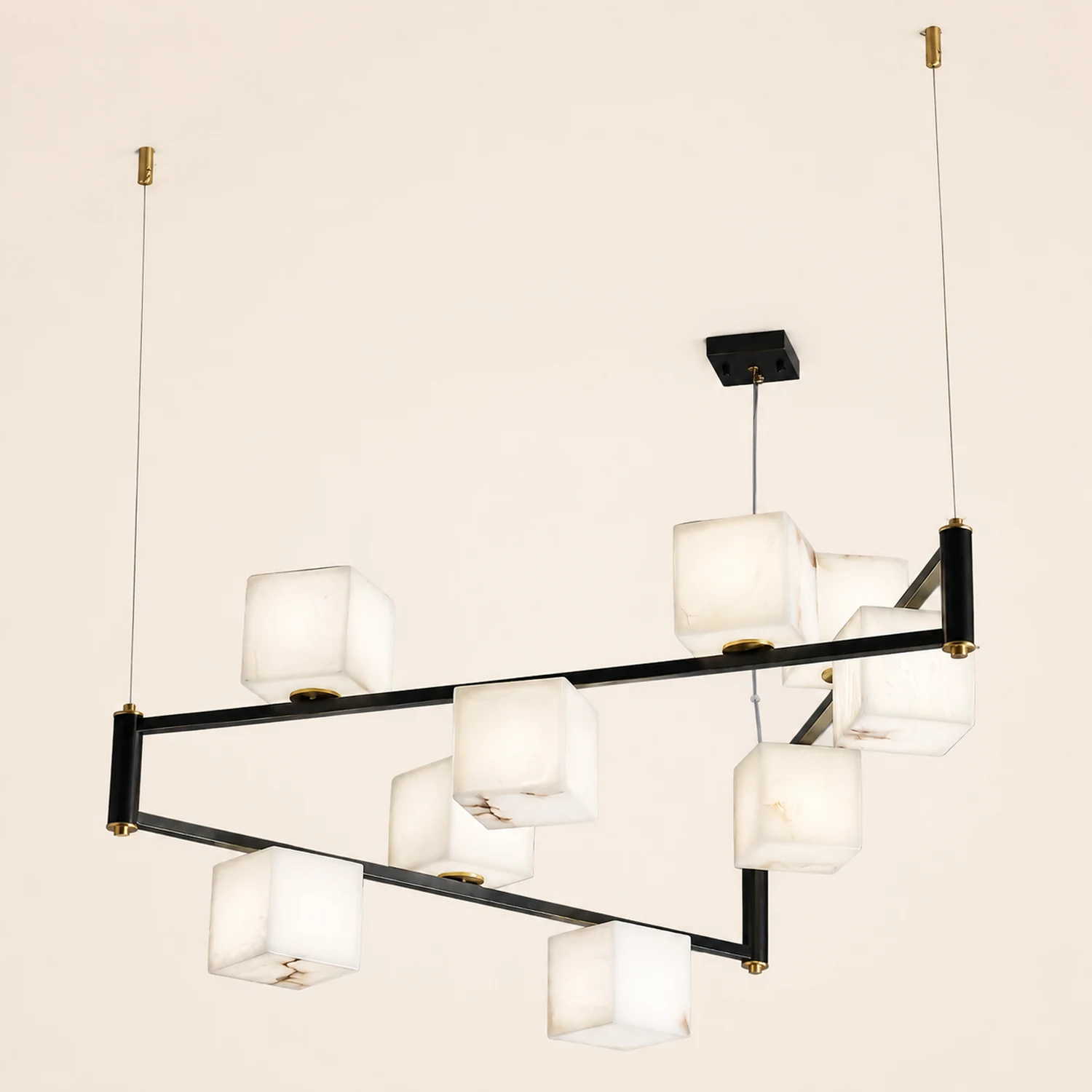 Alabaster Square Box Chandelier - Lumpaz