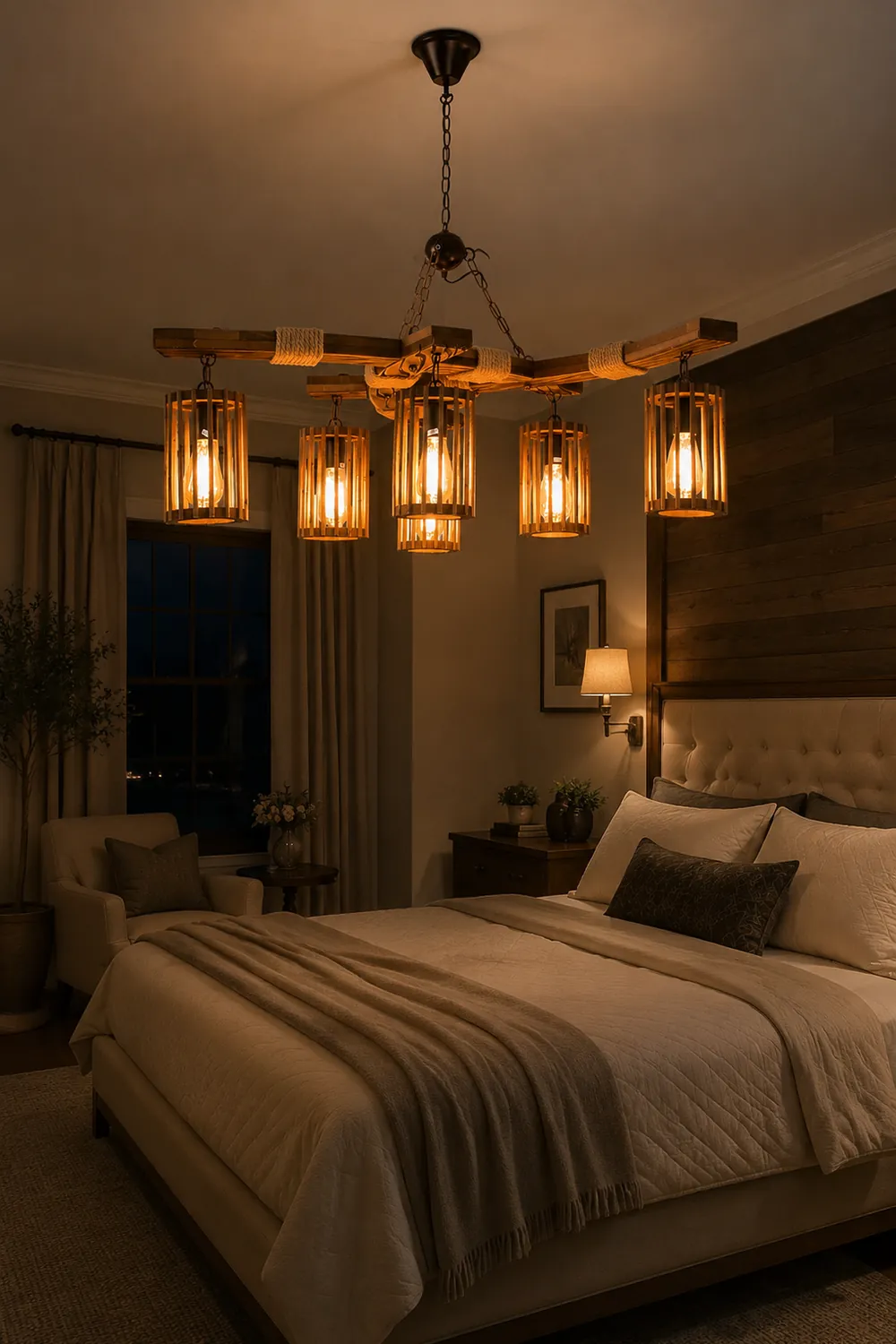 Retro Solid Wood Chandelier - Lumpaz