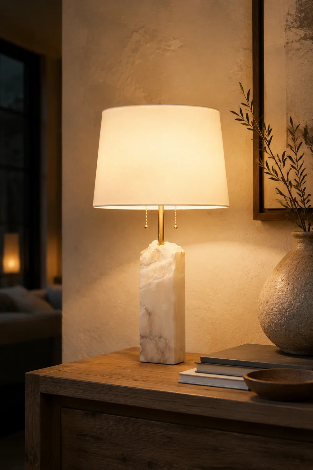 Raw Alabaster Table Lamp - Lumpaz