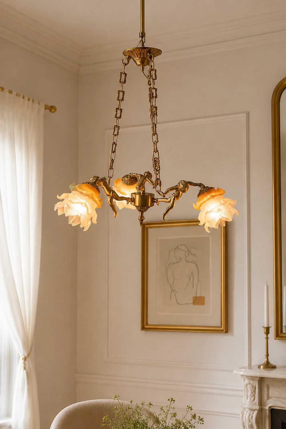 Putti Statuettes Brass Suspension - Lumpaz