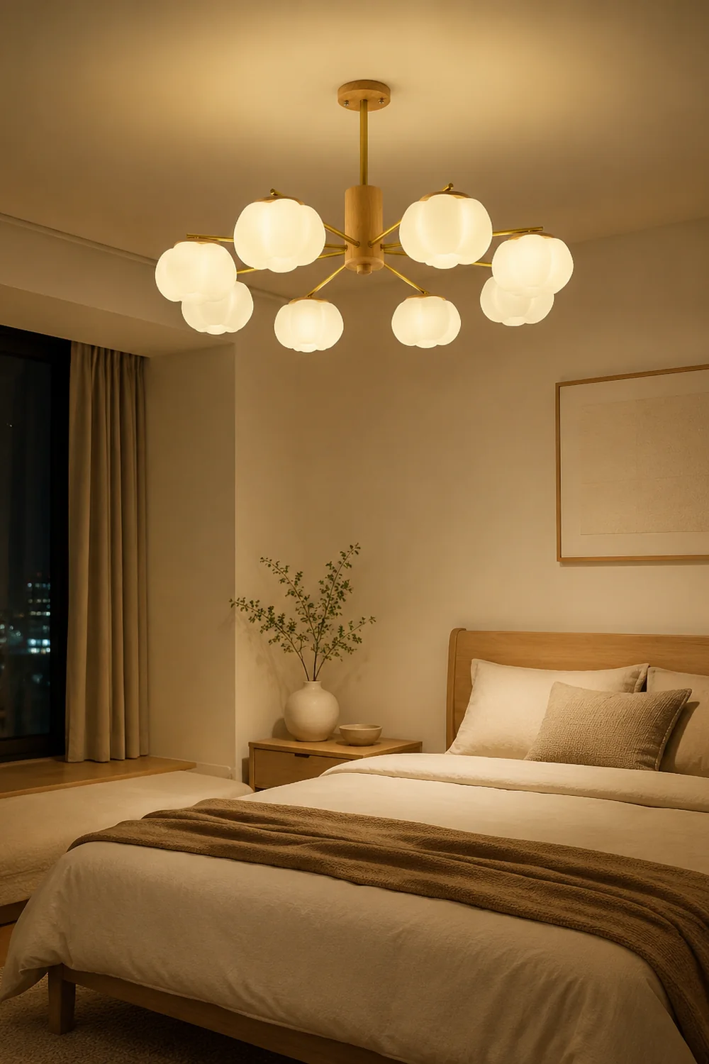 Wooden Cotton Balls Chandelier - Lumpaz
