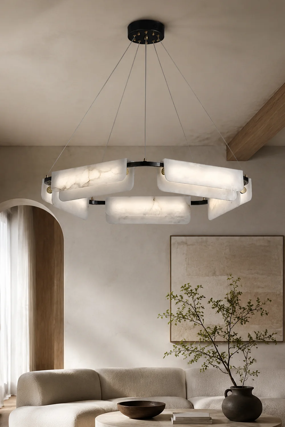 Delia Alabaster Chandelier - Lumpaz