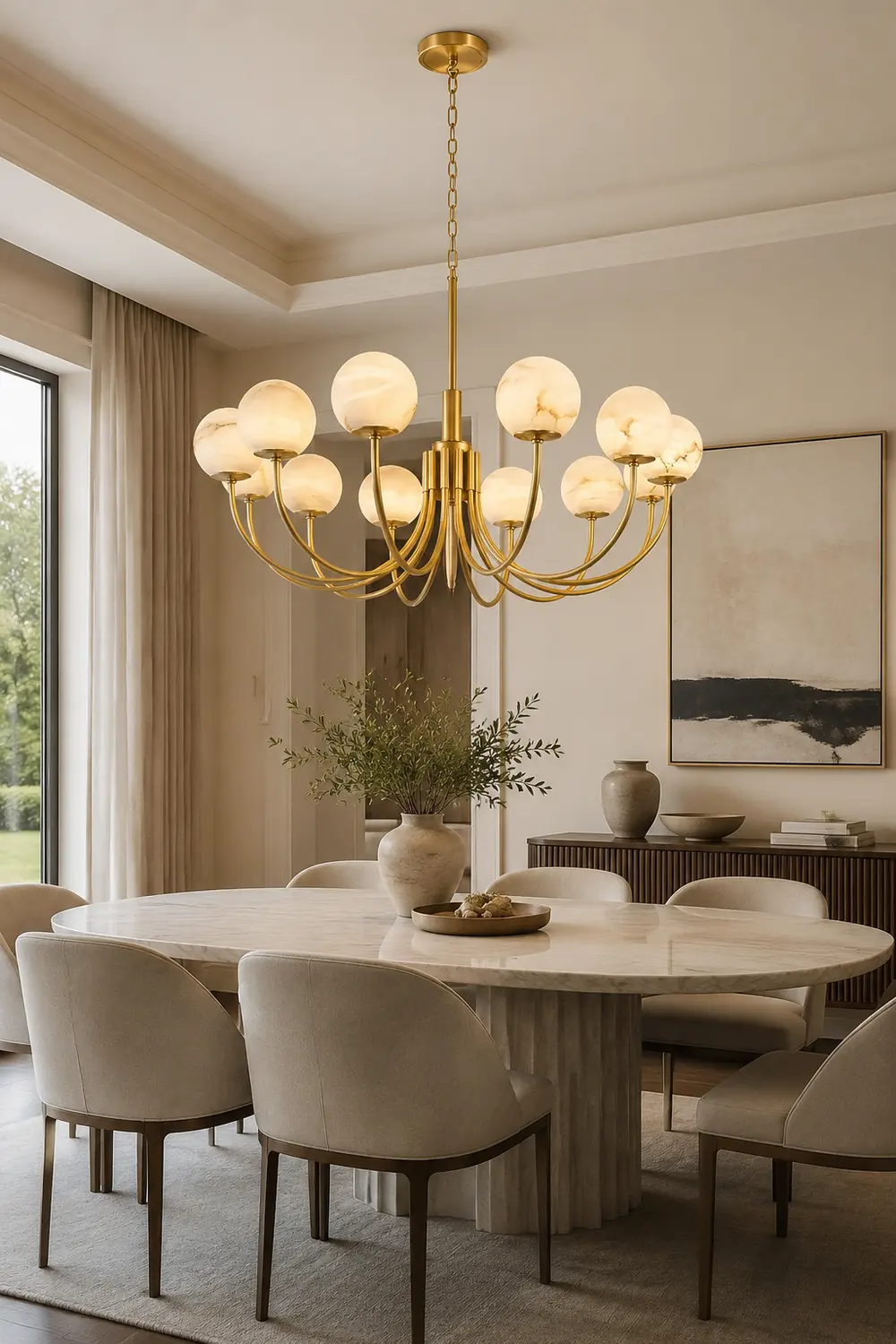 Aurelian Alabaster Globe Chandelier - Lumpaz