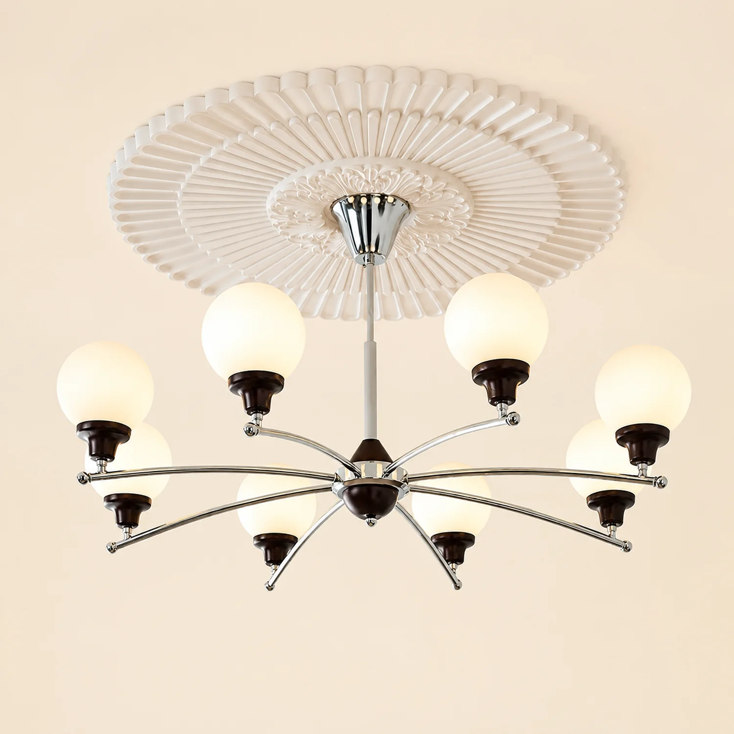 Walnut Glass Ball Chandelier - Lumpaz
