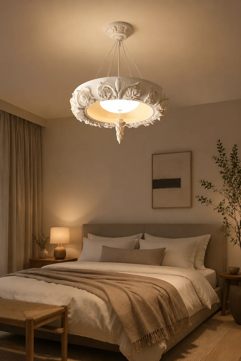 Artistic Carved Plaster Chandelier - Lumpaz