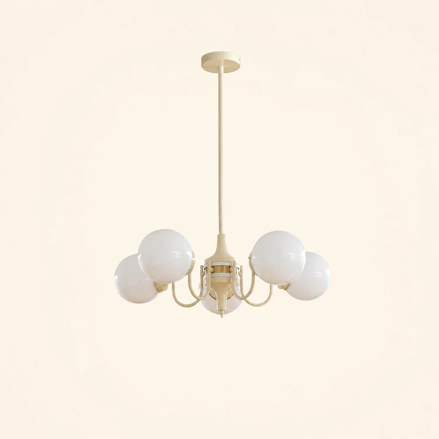 Cream Glass Ball Chandelier - Lumpaz