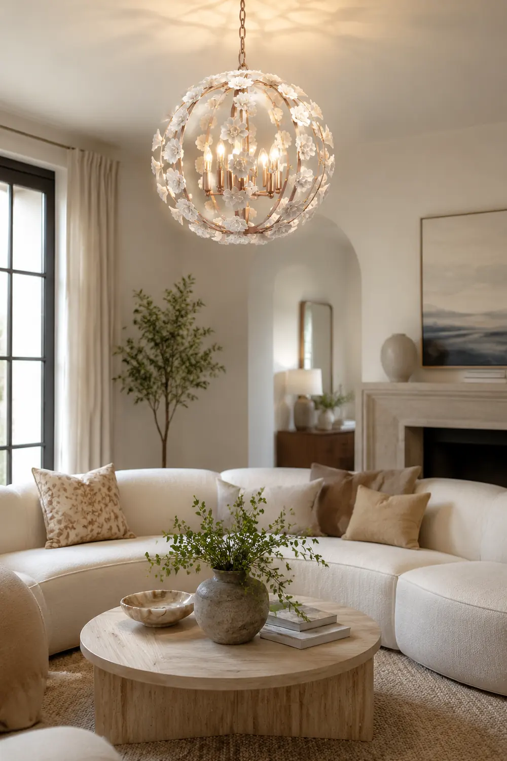Bianca Floral Orb Chandelier - Lumpaz