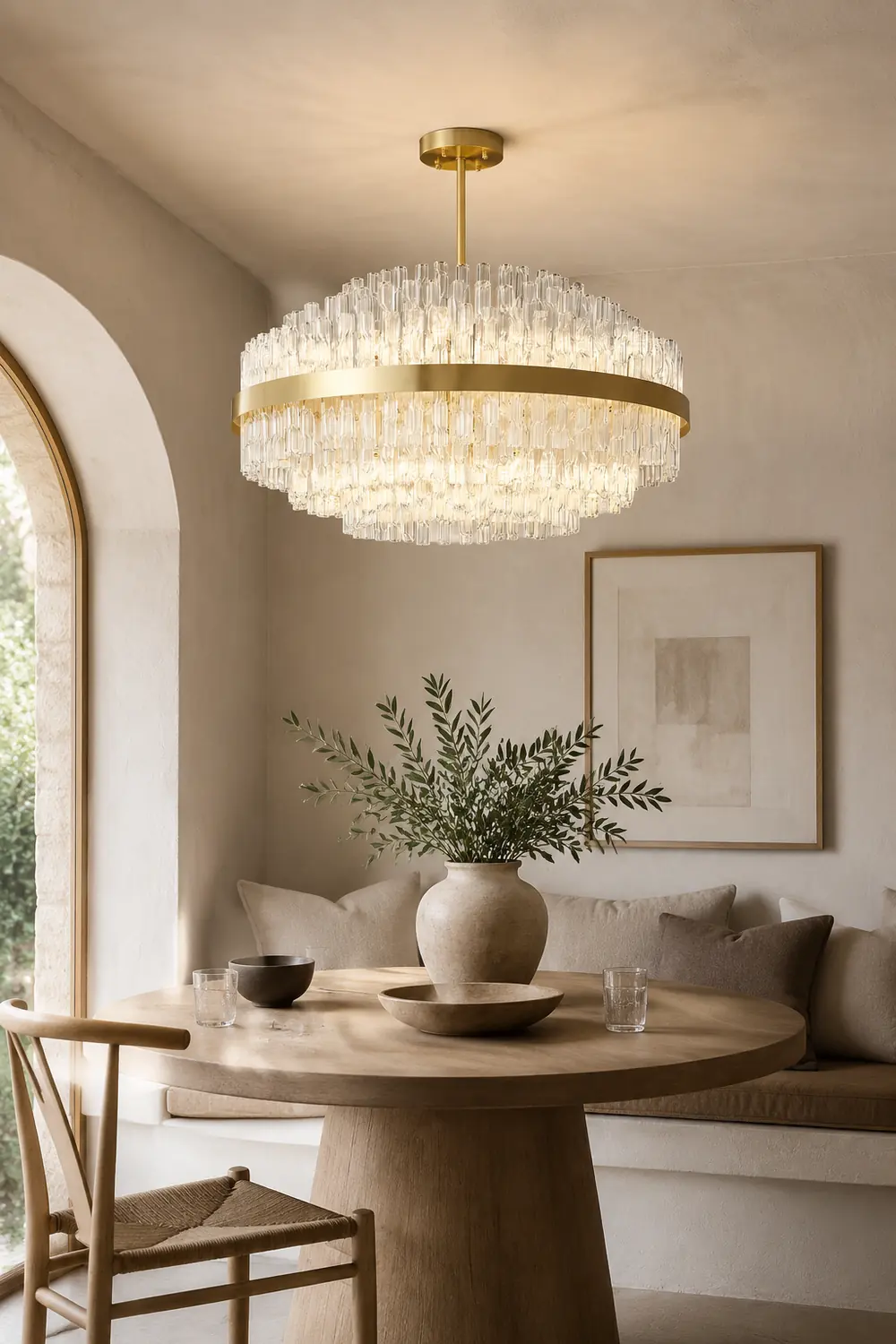 Gold & Clear Rod Chandelier - Lumpaz