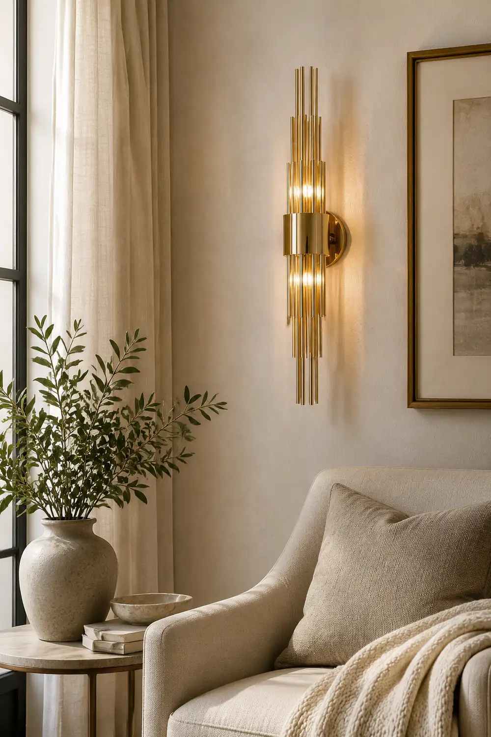 Gold Streamline Wall Lamp - Lumpaz