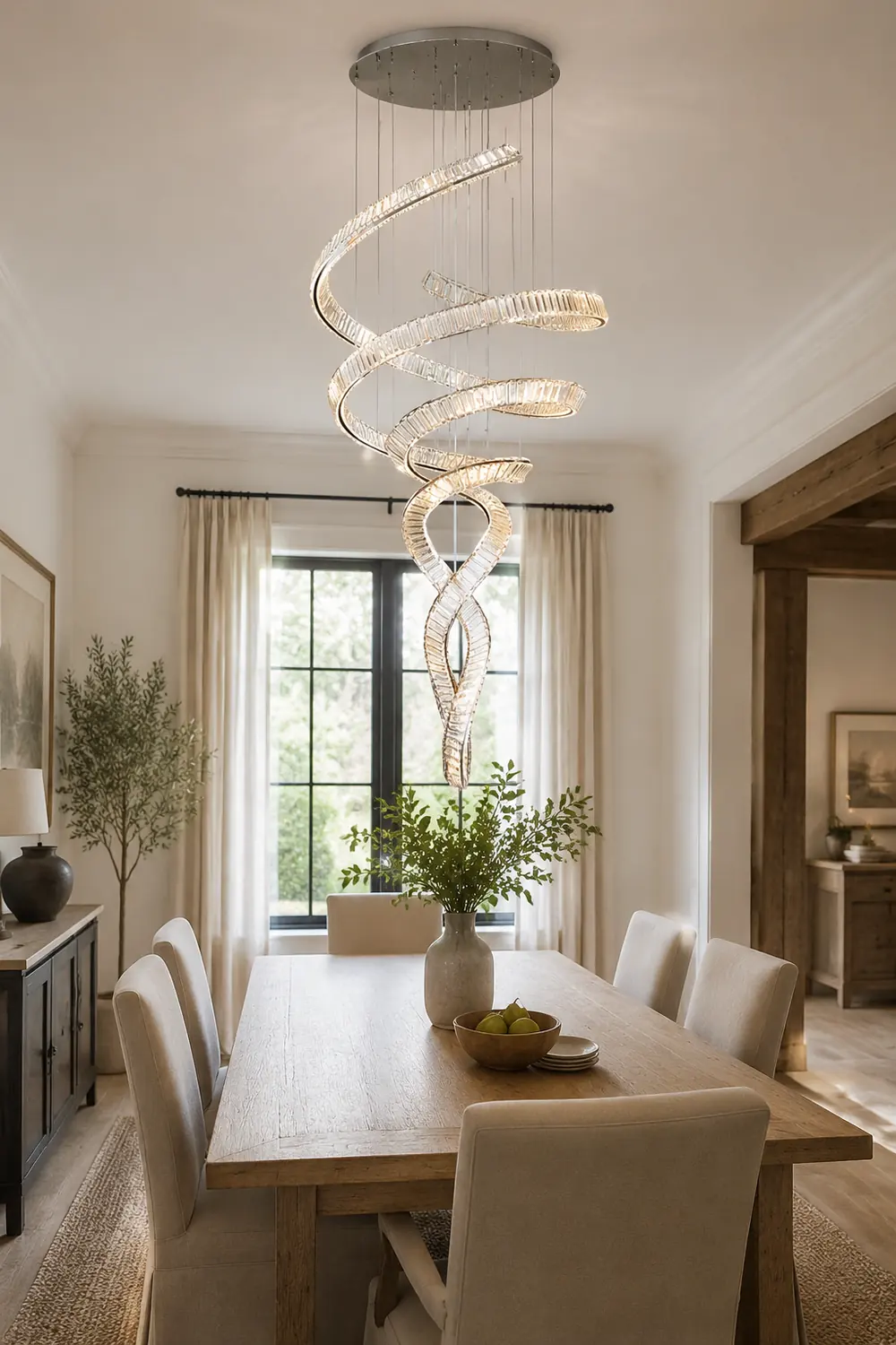 Long Spiral Crystal Chandelier - Lumpaz